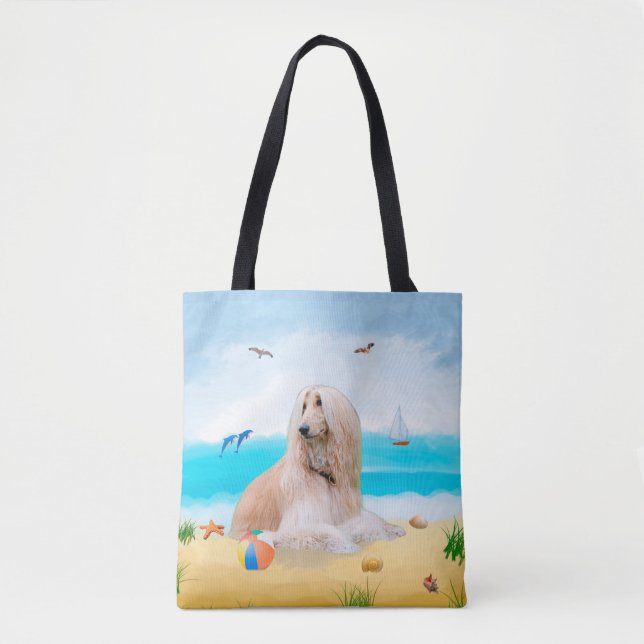 Afghanischer Hund am Strand Tasche (Vorderseite)