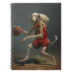 Afghanischer Hund Basketball spielen Notizblock
