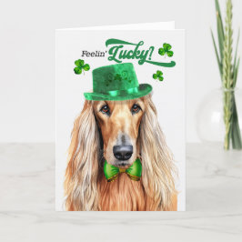 Afghanischer Hund Hund Lucky St Patrick's Day Feiertagskarte