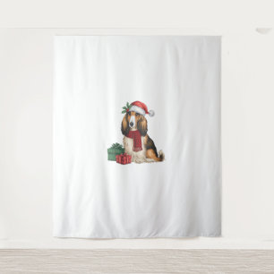 Afghanischer Hund Hund Weihnachten Party Weihnacht Wandteppich