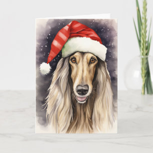 Afghanischer Hund Hund Weihnachten Weihnachtsfeier Dankeskarte