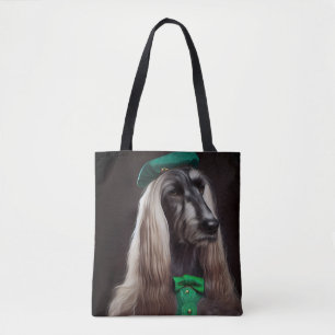 afghanischer Hund in St. Patrick's Day Dress Tasche