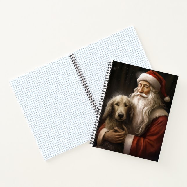 Afghanischer Hund mit Weihnachtsmann Weihnachten Notizbuch (Innenseite)