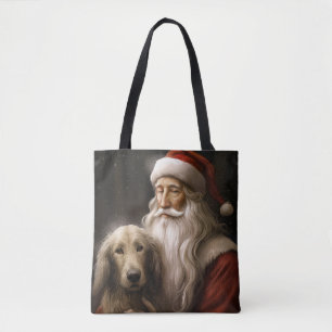 Afghanischer Hund mit Weihnachtsmann Weihnachten Tasche