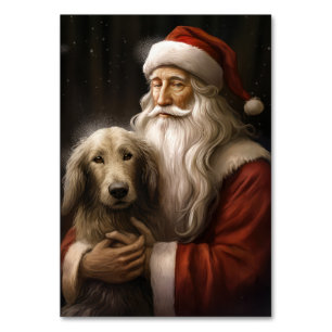 Afghanischer Hund mit Weihnachtsmann Weihnachten Tischnummer