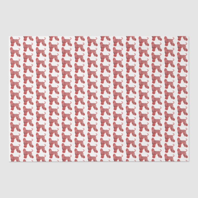 Afghanischer Weihnachtshund Silhouette Weiß Seidenpapier (Vorderseite)