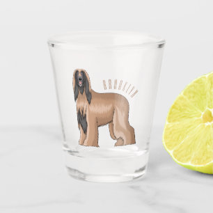 Afghanischer Windhund Cartoon-Illustration Schnapsglas