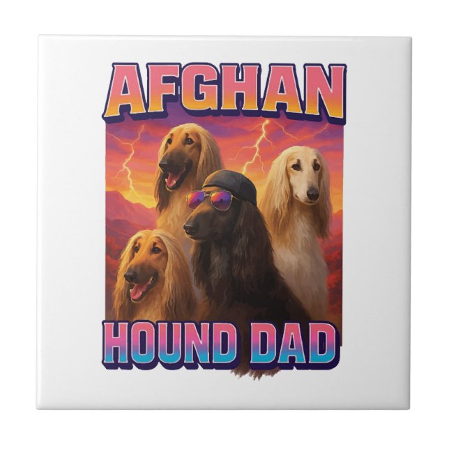 Afghanischer Windhund Fliese (Vorderseite)