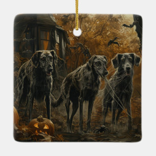 Afghanischer Windhund Halloween Nacht Hundevergnüg Keramikornament