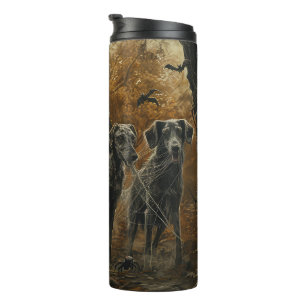 Afghanischer Windhund Halloween-Nacht Hundevergnüg Thermosbecher