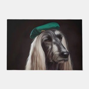 Afghanischer Windhund Hund in St. Patrick's Day Kl Fußmatte