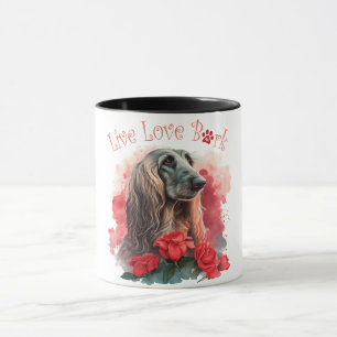 Afghanischer Windhund Hundemama Blumenmuster Tasse