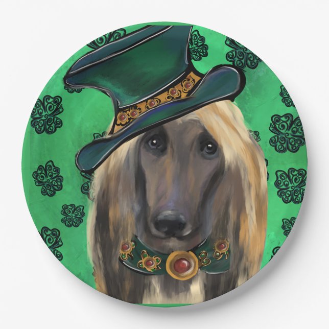 Afghanischer Windhund Pappteller (Vorderseite)