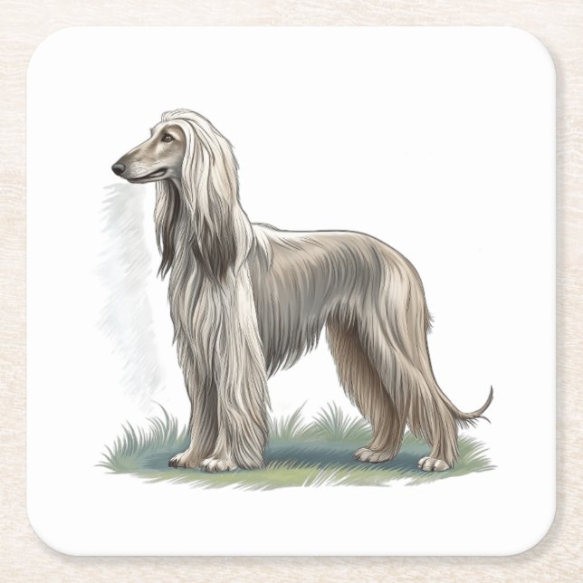 Afghanischer Windhund Rechteckiger Pappuntersetzer (Vorderseite)