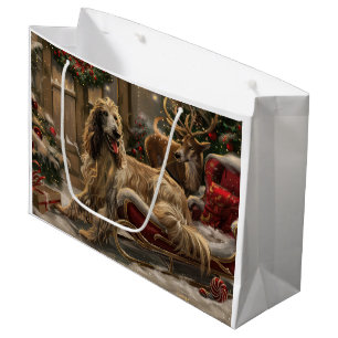 Afghanischer Windhund Weihnachten Festlich Große Geschenktüte