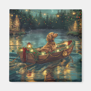 Afghanischer Windhund Weihnachtliche Festliche Rei Magnet