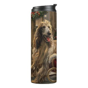 Afghanischer Windhund Weihnachtsfestlich Thermosbecher