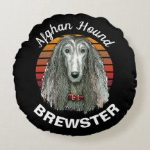 Afghanisches Hound benutzerdefiniertes Rundkissen
