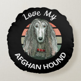 Afghanisches Hound benutzerdefiniertes Rundkissen Rundes Kissen