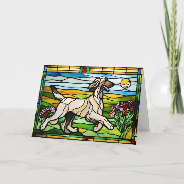 afghanisches Hound gesteinigtes Glas Karte (Vorderseite)