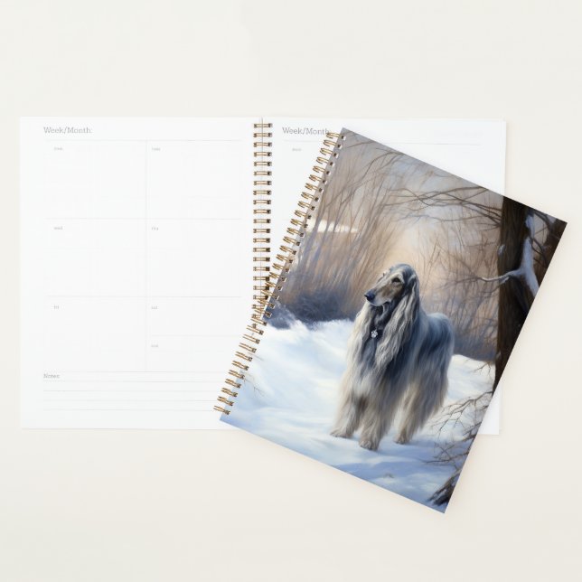Afghanisches Hound lassen es Weihnachten schnee Planer (Anzeige)