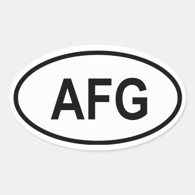 Afghanistan "AFG" Ovaler Aufkleber (Vorderseite)