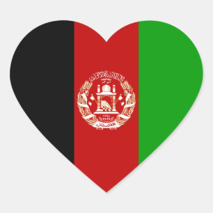 Afghanistan/Afghanistan/Herz-Flagge Herz-Aufkleber