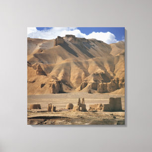 Afghanistan, Bamian-Tal. Antike Erdbauten Leinwanddruck
