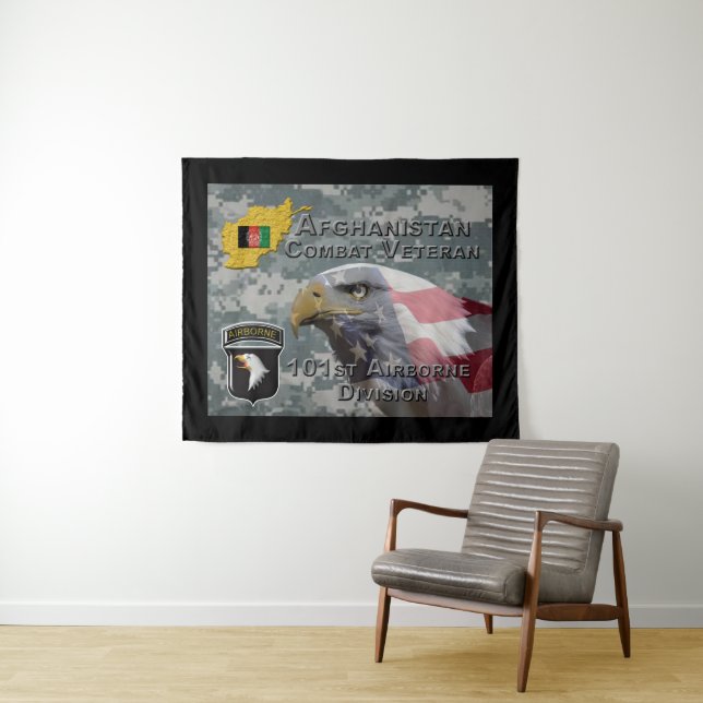 "Afghanistan Combat Veteran" - 101. Im Flugzeug Di Wandteppich (Beispiel (Horizontal))