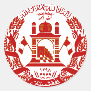 Afghanistan-Emblem Runder Aufkleber