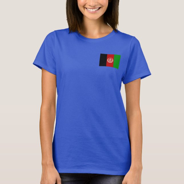Afghanistan Flag and Map T - Shirt (Vorderseite)