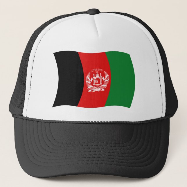 Afghanistan Flag Hat Truckerkappe (Vorderseite)