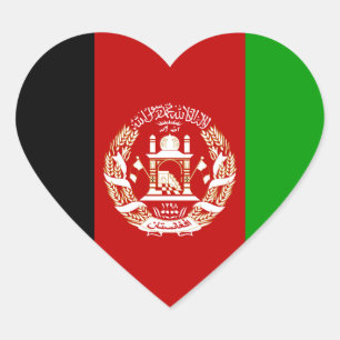 Afghanistan Flag Herzkleber Herz-Aufkleber