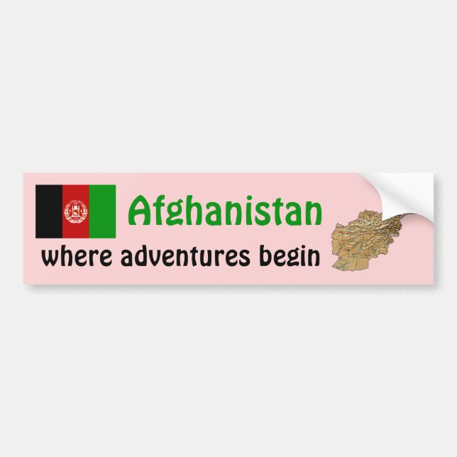 Afghanistan Flag + Map Autoaufkleber (Vorne)
