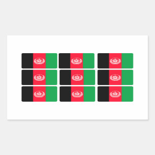 Afghanistan Flag x 9 Rechteckiger Aufkleber