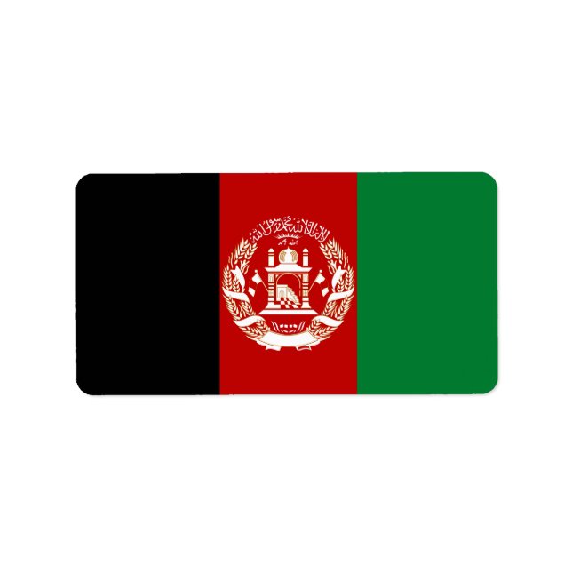 Afghanistan-Flagge Adressaufkleber (Vorne)