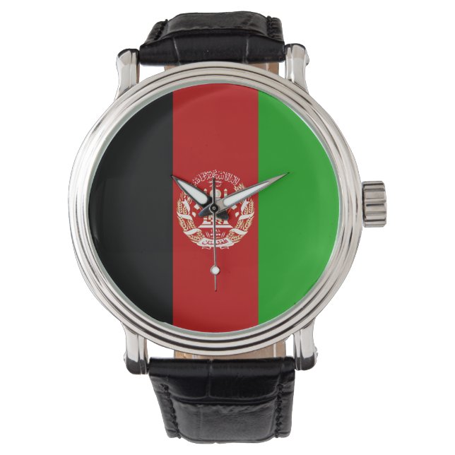 Afghanistan-Flagge Armbanduhr (Vorderseite)