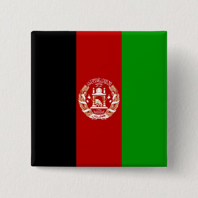 Afghanistan-Flagge Button (Vorderseite)
