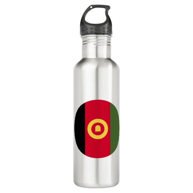 Afghanistan-Flagge Edelstahlflasche (Vorderseite)