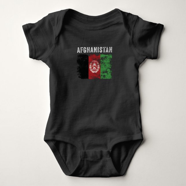 Afghanistan-Flagge erschüttert afghanische Flagge Baby Strampler (Vorderseite)