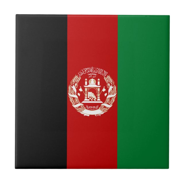 Afghanistan-Flagge Fliese (Vorderseite)