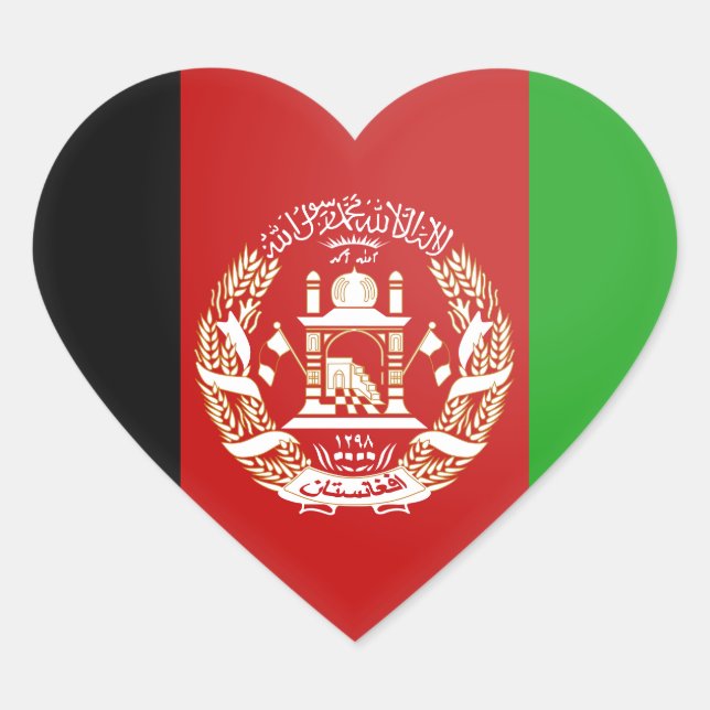 Afghanistan-Flagge Herz-Aufkleber (Vorderseite)