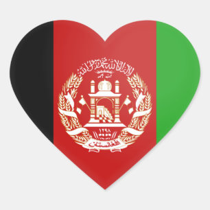Afghanistan-Flagge Herz-Aufkleber