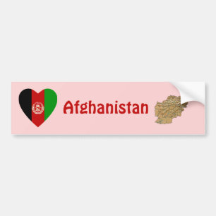 Afghanistan-Flagge Herz + Karte Aufkleber Autoaufkleber