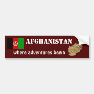 Afghanistan-Flagge + Karte Aufkleber Autoaufkleber