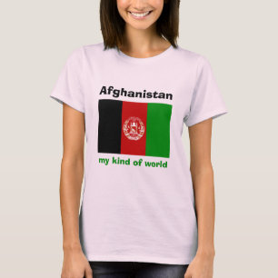 Afghanistan-Flagge + Karte + Text T-Shirt