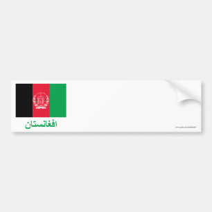 Afghanistan-Flagge mit Namen auf Pashto Autoaufkleber