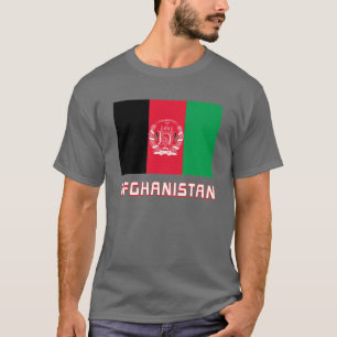 Afghanistan-Flagge mit Namen T-Shirt