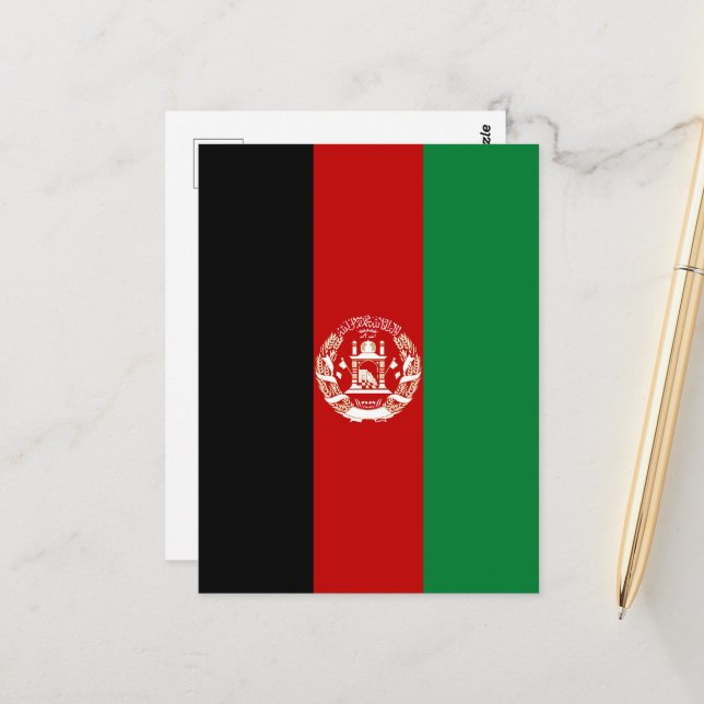 Afghanistan-Flagge Postkarte (Vorderseite/Rückseite Beispiel)