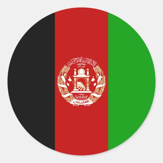 Afghanistan-Flagge Runder Aufkleber (Vorderseite)